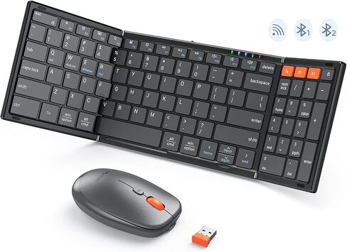 MEETION Foldable Keyboard and Mouse Combo, Bluetooth Portable Set in Saudi Arabia