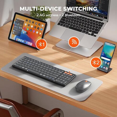 MEETION Foldable Keyboard and Mouse Combo, Bluetooth Portable Set in Saudi Arabia