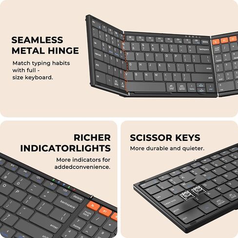 MEETION Foldable Keyboard and Mouse Combo, Bluetooth Portable Set in Saudi Arabia