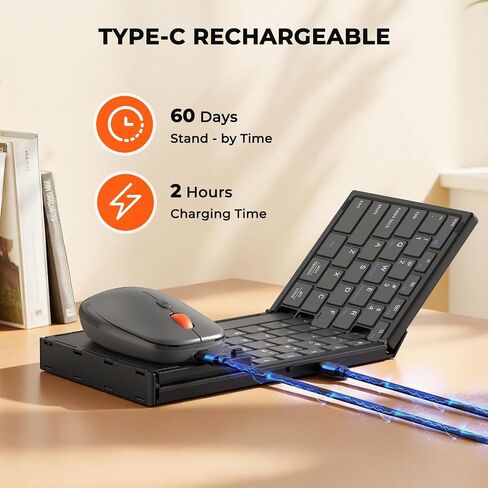 MEETION Foldable Keyboard and Mouse Combo, Bluetooth Portable Set in Saudi Arabia