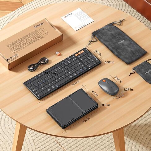 MEETION Foldable Keyboard and Mouse Combo, Bluetooth Portable Set in Saudi Arabia
