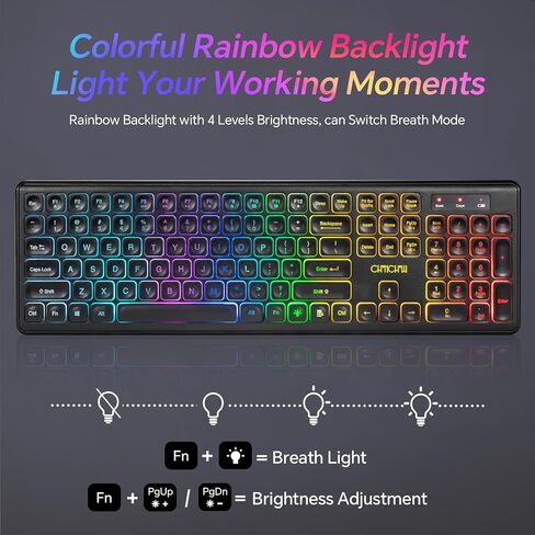 CHONCHOW Wireless Keyboard and Mouse Combo, Rechargeable Silent 2.4GHz 3DPI in Saudi Arabia
