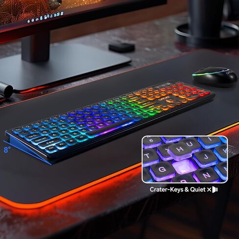 CHONCHOW Wireless Keyboard and Mouse Combo, Rechargeable Silent 2.4GHz 3DPI in Saudi Arabia