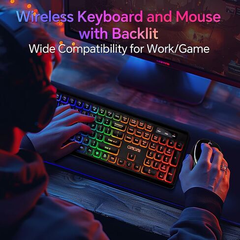 CHONCHOW Wireless Keyboard and Mouse Combo, Rechargeable Silent 2.4GHz 3DPI in Saudi Arabia