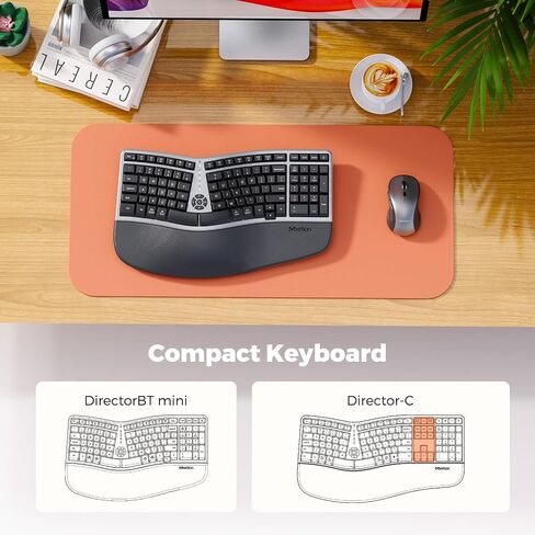 MEETION Ergonomic Wireless Keyboard Mouse, 2.4GHz Split Palm Rest Keyboard in Saudi Arabia