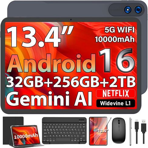QDDQ 13 Inch Tablet, Android 16 Tablet with Keyboard, 32GB+256GB+2TB Expand in Saudi Arabia