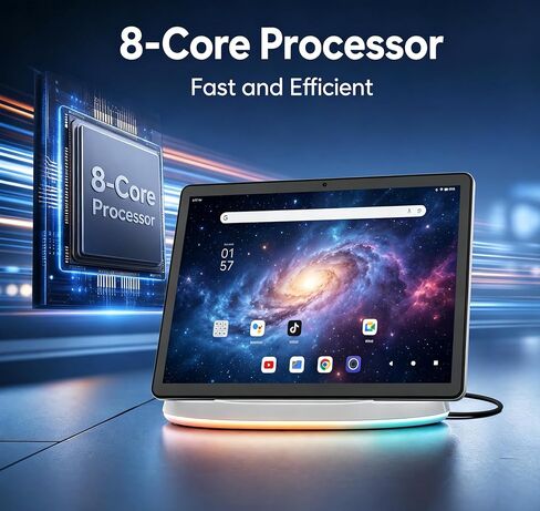 Jeazans 2026 Upgraded Android 16 Tablet with 64GB+1TB Expand, 10.1 inch Tablet with 8-Core, Dock Station, Gemini Ai, WiFi 6, Bluetooth 5.4, 3-Year Protection, Tablet for Students, Kids& Adults in Saudi Arabia