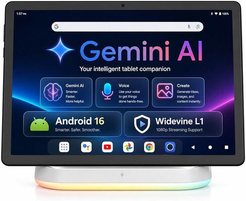 Jeazans 2026 Upgraded Android 16 Tablet with 64GB+1TB Expand, 10.1 inch Tablet with 8-Core, Dock Station, Gemini Ai, WiFi 6, Bluetooth 5.4, 3-Year Protection, Tablet for Students, Kids& Adults in Saudi Arabia