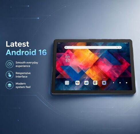 Jeazans 2026 Upgraded Android 16 Tablet with 64GB+1TB Expand, 10.1 inch Tablet with 8-Core, Dock Station, Gemini Ai, WiFi 6, Bluetooth 5.4, 3-Year Protection, Tablet for Students, Kids& Adults in Saudi Arabia