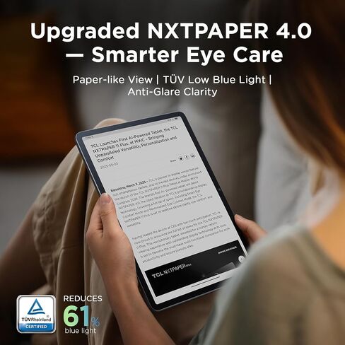 TCL NXTPAPER 11 Plus Android Tablet, 11.5" 2.2K 120Hz Display, 8+256GB in Saudi Arabia