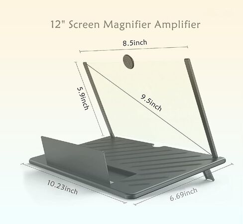 Screen Magnifier Amplifier, New Generation Phone Holder Screen Amplifier, 12 inch 3D HD Video and Gaming Phone Projector-with Foldable Phone Stand, Supports All Smartphones (White) in Saudi Arabia