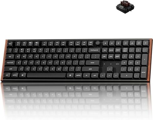 Keychron K5 Ultra 8K Wireless Mechanical Keyboard, Full Size Low Profile RGB Keyboard with Knob, ZMK Programmable, 2.4GHz/Bluetooth/USB-C, Hot-Swappable Milk POM, PBT Keycaps for Mac/Windows, Black in Saudi Arabia