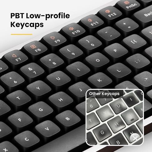 LOFREE Flow84 Low Profile Mechanical Keyboard, 75 Percent Rechargeable Wireless Keyboards with Bluetooth and Wired Connection for Windows, Mac OS/Black Phantom Tactile Switches in Saudi Arabia