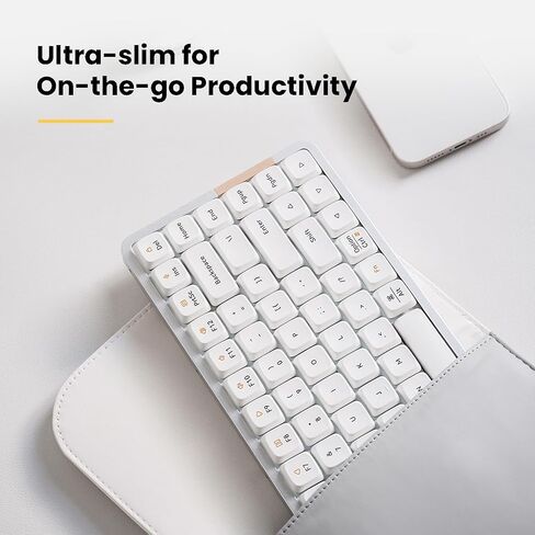 LOFREE Flow84 Low Profile Mechanical Keyboard, 75 Percent Rechargeable Wireless Keyboards with Bluetooth and Wired Connection for Windows, Mac OS/Black Phantom Tactile Switches in Saudi Arabia
