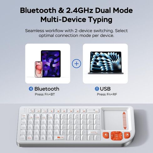 K809 Mini Keyboard with Touchpad, High-End Aluminum Alloy Frame,2.4G+BT in Saudi Arabia