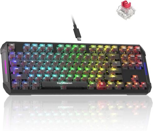 DarkBeacon Flux68 HE Gaming Keyboard 65%, Hall Effect Magnetic Switch, AI-Powered Software, Wired Mechanical Keyboard with 0.01mm Fast Trigger, Adjustable Actuation, 8000Hz, Hot-Swap, RGB Backlit in Saudi Arabia