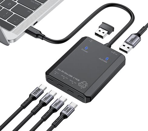 محور إخراج فيديو USB C بسرعة 10 جيجابت في الثانية، محول USB C متعدد المنافذ 6 في 1، 4K 60 هرتز in Saudi Arabia