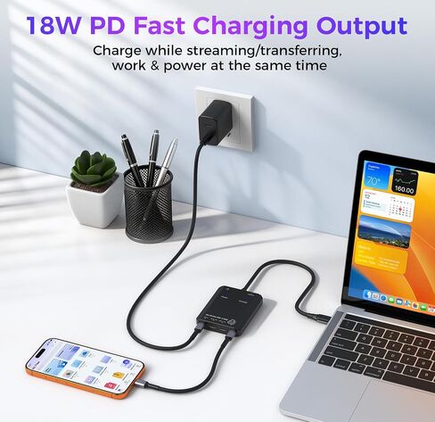 محور إخراج فيديو USB C بسرعة 10 جيجابت في الثانية، محول USB C متعدد المنافذ 6 في 1، 4K 60 هرتز in Saudi Arabia