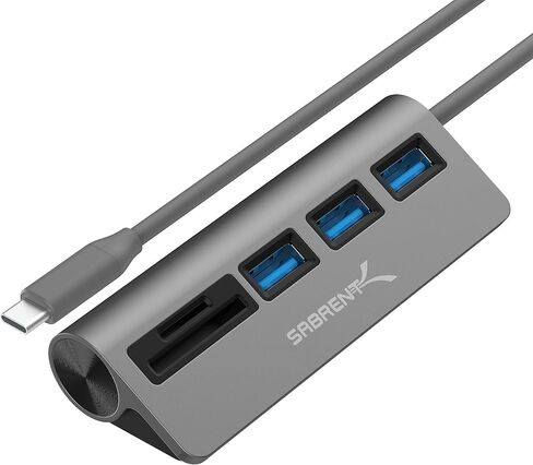 SABRENT USB-C 5-in-1 Hub, SD/TF Card Reader + 3 USB 3.0 (HB-U3CR) in Saudi Arabia