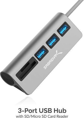 SABRENT USB-C 5-in-1 Hub, SD/TF Card Reader + 3 USB 3.0 (HB-U3CR) in Saudi Arabia