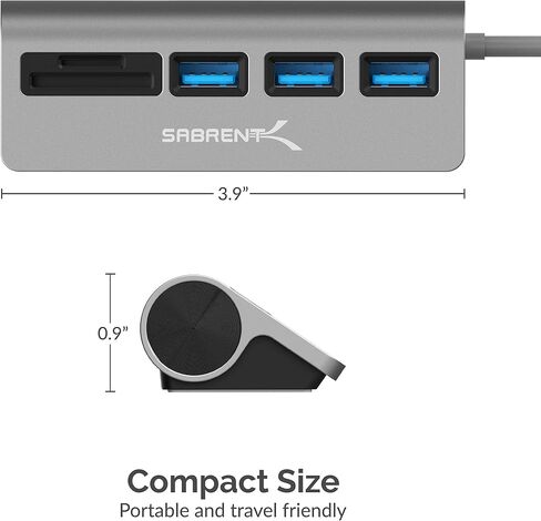 SABRENT USB-C 5-in-1 Hub, SD/TF Card Reader + 3 USB 3.0 (HB-U3CR) in Saudi Arabia