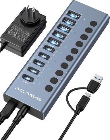 محور ACASIS مزود بـ 10 منافذ USB 3.2 (5 USB-A 3.2 +5 USB-C 3.2)، بسرعة 10 جيجابت في الثانية in Saudi Arabia