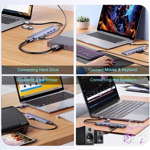 USB C Hub USB Hub 3.0، VIENON ألومنيوم 8 في 1 موسع USB مع قارئ بطاقة SD/TF، ​​مقبس سماعة رأس Aux 3.5 مم لجهاز MacBook Pro Air والمزيد من أجهزة الكمبيوتر/الكمبيوتر المحمول/الكمبيوتر اللوحي in Saudi Arabia
