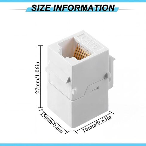 Weewooday 40 Pcs White Rj45 Cat6 Coupler Ethernet Extender Connector, Female to Female Cat6 Keystone Jack, Cat6 Ethernet Cable Extender in Saudi Arabia