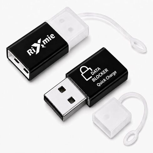 Rixmie USB-A Data Blocker, Male to Female Charge-Only Adapter, 2-Pack in Saudi Arabia