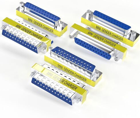 6-Pack DB25 25Pin Female to Female Male to Male Mini Gender Changer Coupler Adapter RS232 Serial Cable Connector in Saudi Arabia