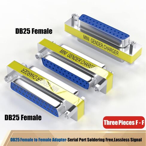 6-Pack DB25 25Pin Female to Female Male to Male Mini Gender Changer Coupler Adapter RS232 Serial Cable Connector in Saudi Arabia