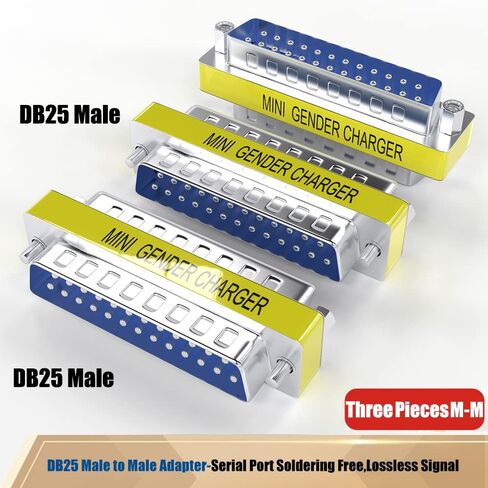 6-Pack DB25 25Pin Female to Female Male to Male Mini Gender Changer Coupler Adapter RS232 Serial Cable Connector in Saudi Arabia