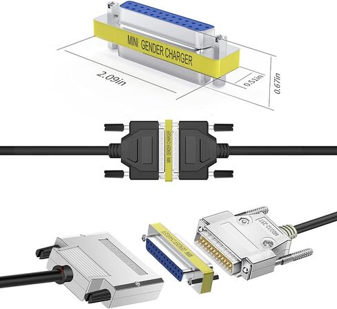 6-Pack DB25 25Pin Female to Female Male to Male Mini Gender Changer Coupler Adapter RS232 Serial Cable Connector in Saudi Arabia