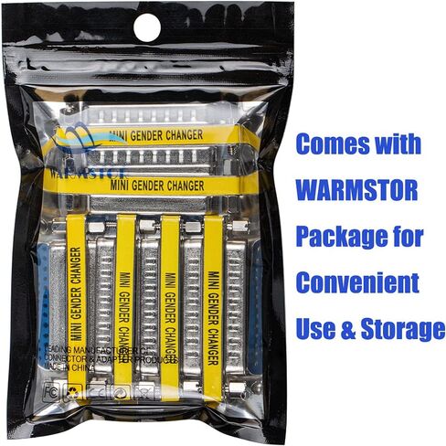 6-Pack DB25 25Pin Female to Female Male to Male Mini Gender Changer Coupler Adapter RS232 Serial Cable Connector in Saudi Arabia