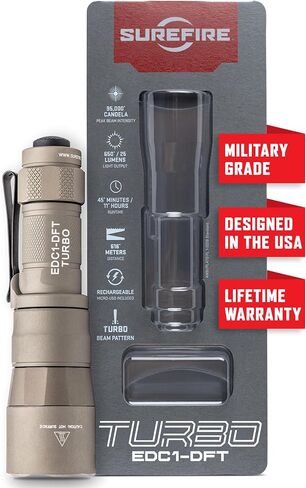 مصباح LED SureFire - EDC2-DFT يصل إلى 700 لومن و100000 شمعة، رمادي in Saudi Arabia
