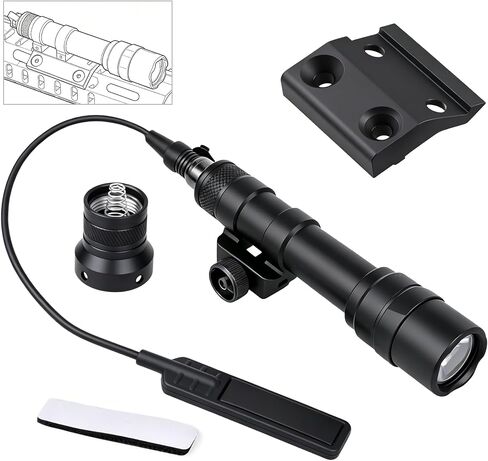 Tactical Flashlight Rifle Weapon Light,for 20mm Picatinny Rail with Remote Pressure Switch and M-Rail Mount (600 Style) in Saudi Arabia