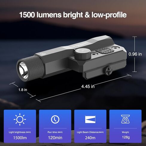 DARKFANG 1500 Lumens Weapon Light, 10%/50%/100% Dimmable Brightness in Saudi Arabia