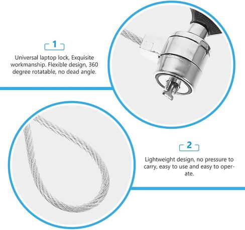 UKCOCO 2 Sets Laptop Locking Cable Security Locks with Multiple Keys 6Ft Universal Anti-Theft Cable Lock for Notebooks Tablets Desktops Home Office Travel in Saudi Arabia