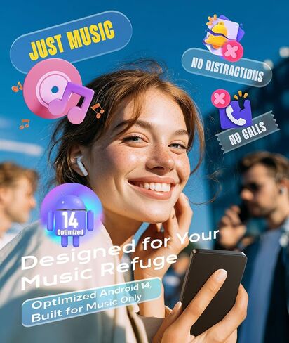 128GB MP3 Player with Bluetooth and WiFi, Android 14 MP3 Player for Kids in Saudi Arabia