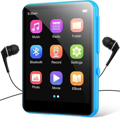 MP3 Player with Bluetooth 5.3, Portable HiFi Lossless Sound Music Player with Speaker, Built-in 64GB Memory, FM Radio, Voice Recorder, E-Book, 2.4 in Full Touchscreen, Supports up to 128GB TF Card in Saudi Arabia