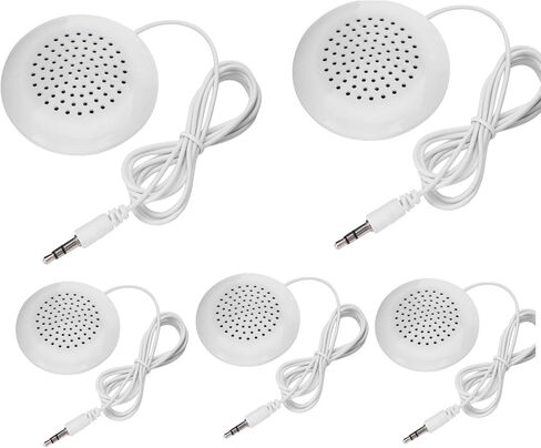 5Pcs Pillow Speakers for Sleeping Set, 3.5mm Under Pillow Speaker with 100cm Wire, Portable ABS Speaker for Sleep for MP3, MP4, Phone, CD Player in Saudi Arabia