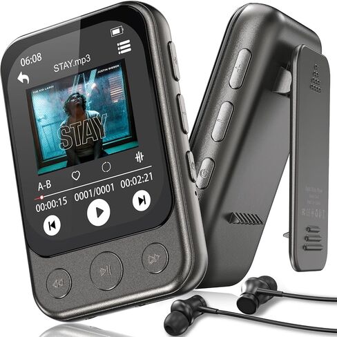 32GB Clip MP3 Player with Bluetooth 5.3 & Speaker, Only 1.2 Oz in Saudi Arabia