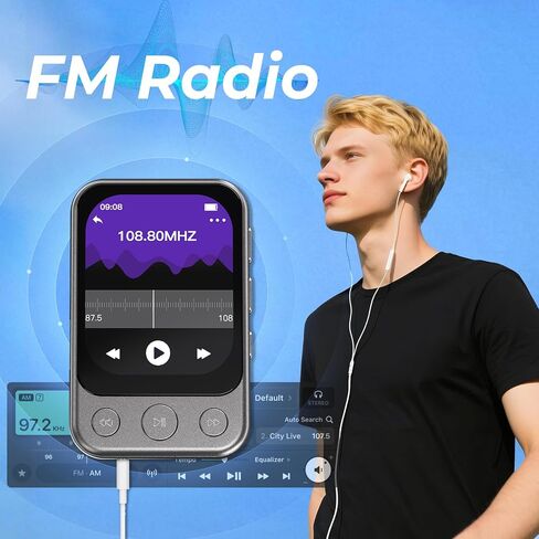 32GB Clip MP3 Player with Bluetooth 5.3 & Speaker, Only 1.2 Oz in Saudi Arabia