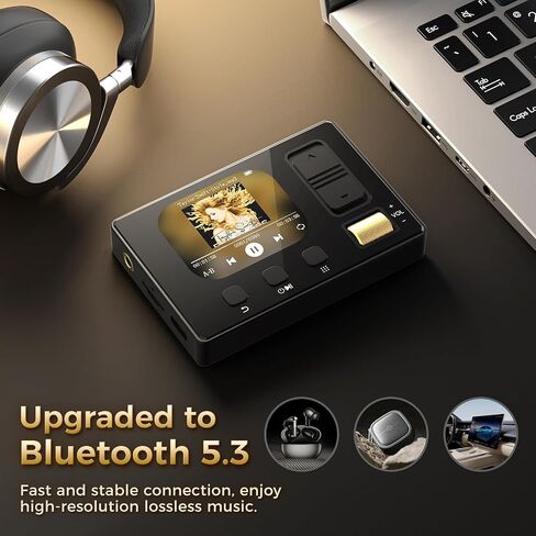 مشغل MP3 بسعة 32 جيجابايت مزود بتقنية Bluetooth 5.3 ومشغل موسيقى Diofox مقاس 2.4 بوصة يتميز بمكبرات صوت مدمجة عالية الدقة وراديو FM وتسجيل صوتي وجودة صوت Hi-Fi ووظيفة الكتاب الإلكتروني؛ مشغل MP3 للأطفال، أسود in Saudi Arabia