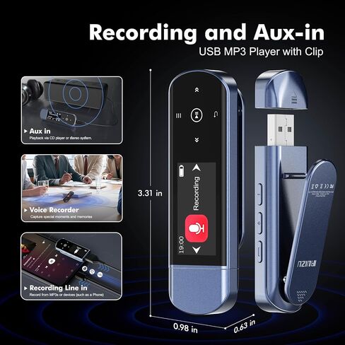 RUIZU 32GB USB MP3 Player with Bluetooth 5.3 & Clip for Sports Running in Saudi Arabia