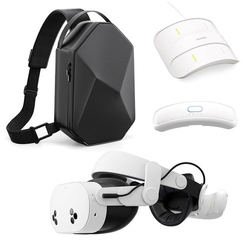 ANNAPRO Ultimate VR Full Kit for Meta Quest 3/3S: A3 Max Battery Head Strap + P1 Battery Pack + CS1 Charging Dock + Carrying Case, Complete Portable Power & Travel System in Saudi Arabia