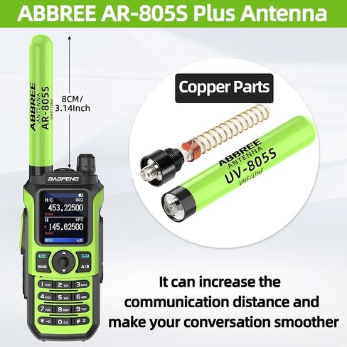 ABBREE ثنائي النطاق VHF UHF 144/430 ميجا هرتز هام راديو هوائي 3.14 بوصة اتجاهين راديو لاسلكي تخاطب SMA أنثى هوائي لBaofeng UV-5R Mini، BF-F8HP PRO، 5RM، K5 Plus، DM32، UV32 ملحقات الراديو، 2 حزمة in Saudi Arabia