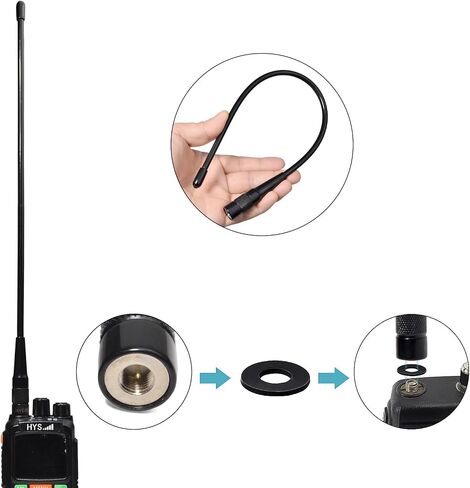 UAYESOK GMRS Handheld Radio Antenna 462-467MHZ SMA-Male, 15-Inch Soft Whip in Saudi Arabia