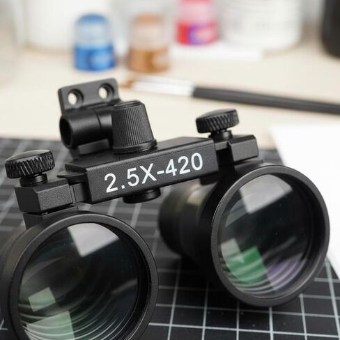 Model Painting Loupe High Precision Head-Mounted Enlarging Glasses Adjustable Angle Headband Loupe for Crafters, 3.5X Lens Set in Saudi Arabia