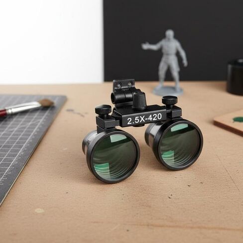 Model Painting Loupe High Precision Head-Mounted Enlarging Glasses Adjustable Angle Headband Loupe for Crafters, 3.5X Lens Set in Saudi Arabia